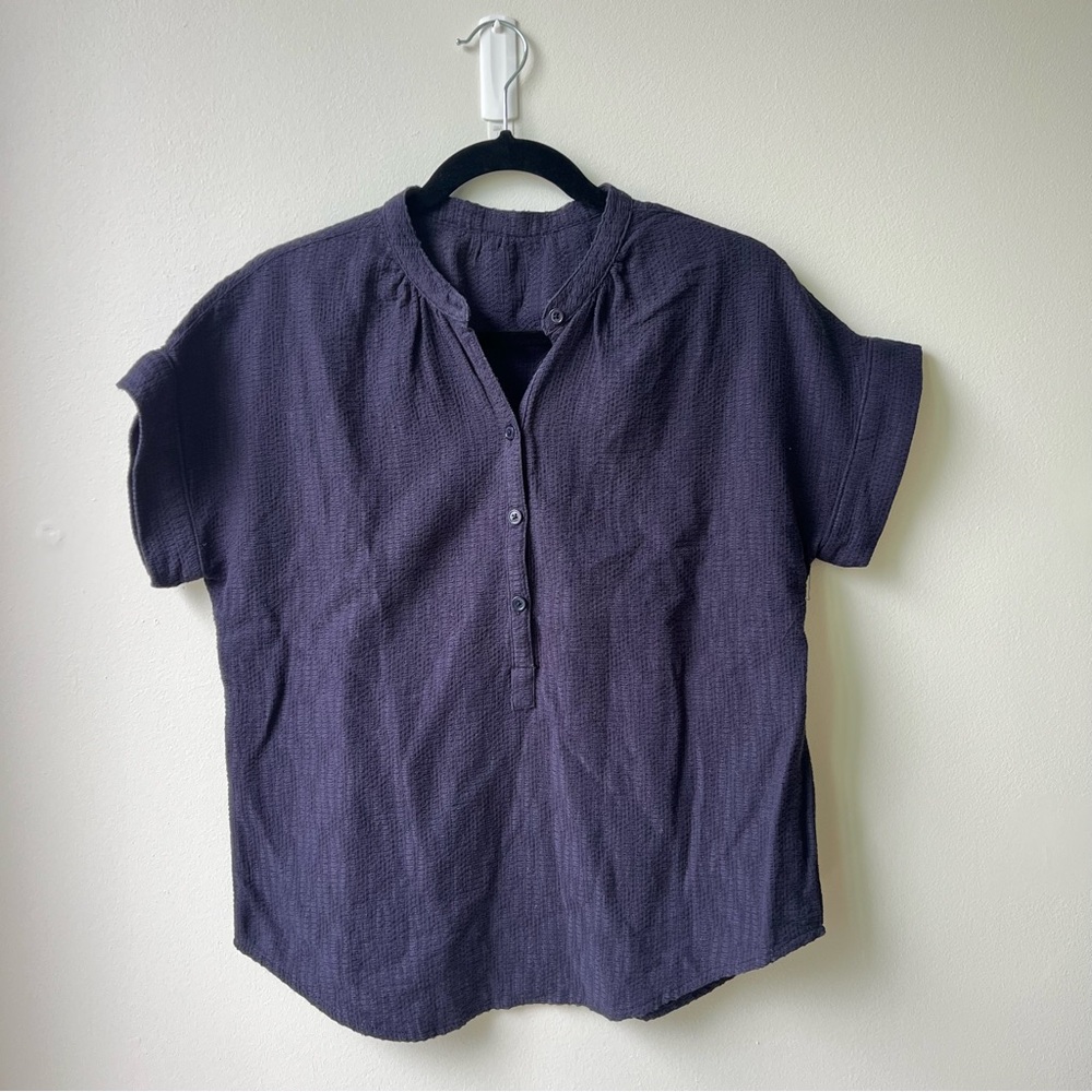 2 for $20 | Navy Half-button Top